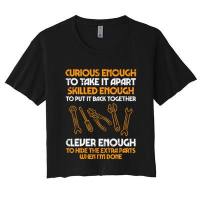 Curious Enough To Take It Apart Car Auto Garage Crop Top