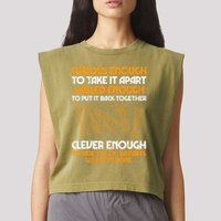 Curious Enough To Take It Apart Car Auto Garage Garment-Dyed Women's Muscle Tee