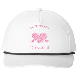 Cute Enough To Stop Your Heart Skilled Enougt To Restart It Cool Gift Snapback Five-Panel Rope Hat