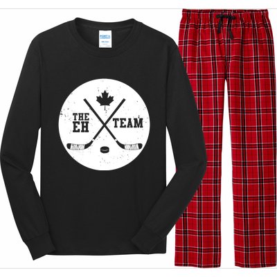 Canada Eh Team Cool Hockey Gift Long Sleeve Pajama Set