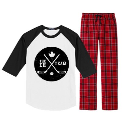 Canada Eh Team Cool Hockey Gift Raglan Sleeve Pajama Set