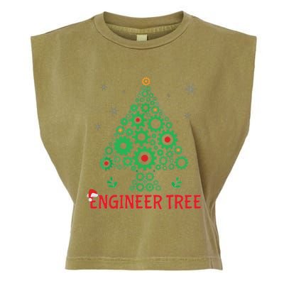 Christmas Engineer Tree Mechanical Engineering Gift Garment-Dyed Women's Muscle Tee