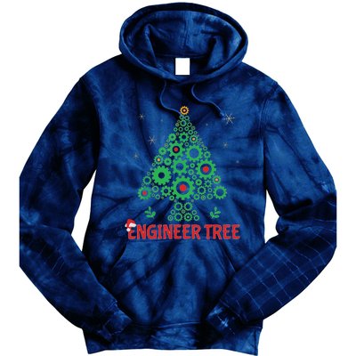 Christmas Engineer Tree Mechanical Engineering Gift Tie Dye Hoodie