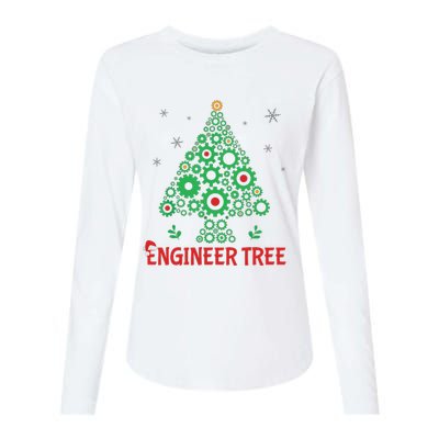 Christmas Engineer Tree Mechanical Engineering Gift Womens Cotton Relaxed Long Sleeve T-Shirt