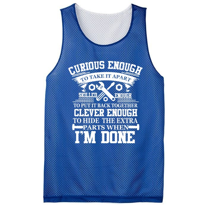 Clever Enough To Hide The Extra Parts When IM Done Mechanic Gift Mesh Reversible Basketball Jersey Tank