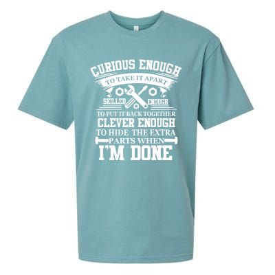 Clever Enough To Hide The Extra Parts When IM Done Mechanic Gift Sueded Cloud Jersey T-Shirt