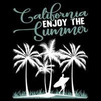 California Enjoy The Summer Surf Stripe Pom Pom Beanie