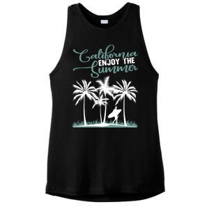 California Enjoy The Summer Surf Ladies PosiCharge Tri-Blend Wicking Tank