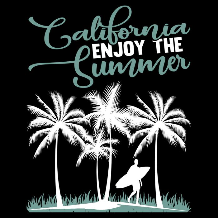 California Enjoy The Summer Surf Drawstring Bag