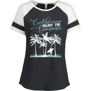 California Enjoy The Summer Surf Enza Ladies Jersey Colorblock Tee