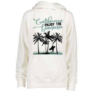 California Enjoy The Summer Surf Womens Funnel Neck Pullover Hood