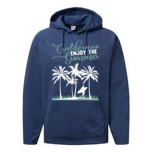 California Enjoy The Summer Surf Performance Fleece Hoodie