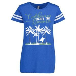 California Enjoy The Summer Surf Enza Ladies Jersey Football T-Shirt