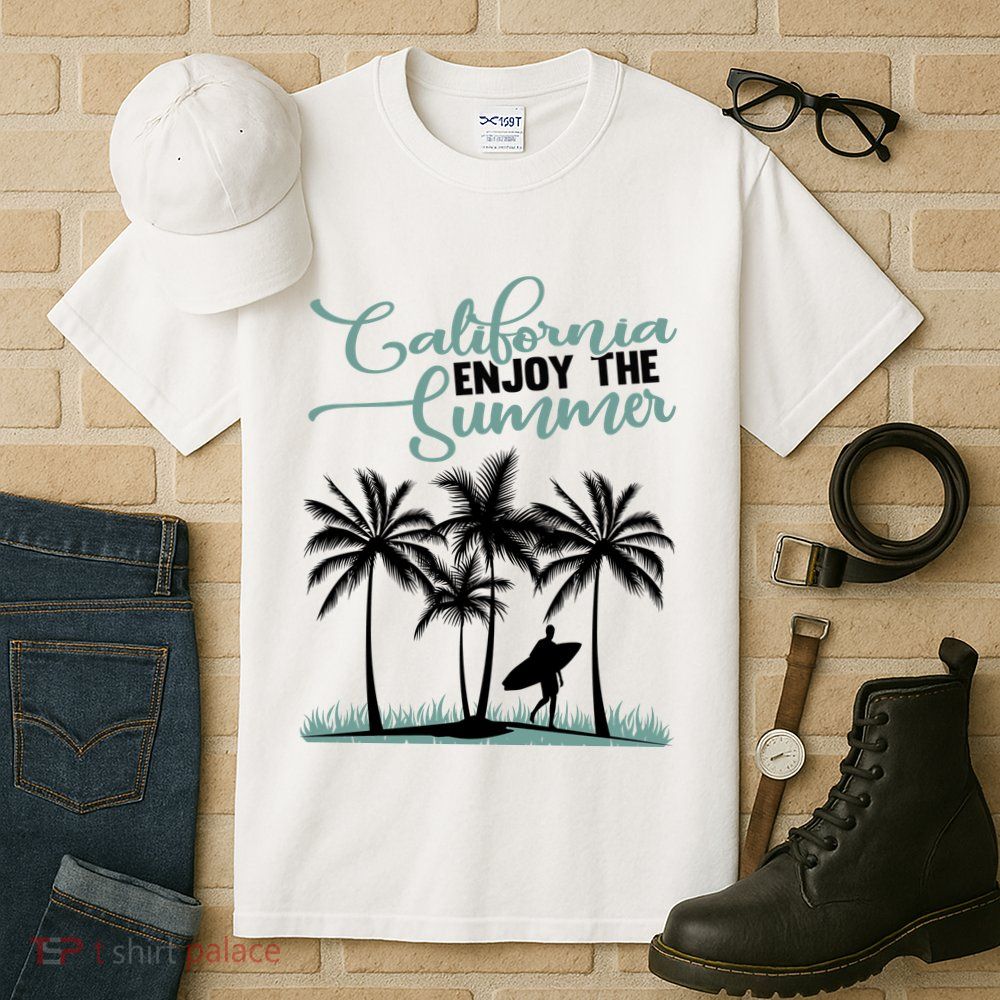 California Enjoy The Summer Surf Tall T-Shirt
