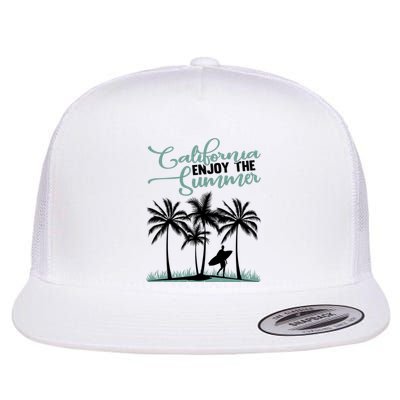 California Enjoy The Summer Surf Flat Bill Trucker Hat