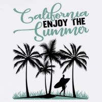 California Enjoy The Summer Surf Flatbill Hat