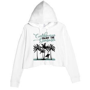 California Enjoy The Summer Surf Crop Fleece Hoodie