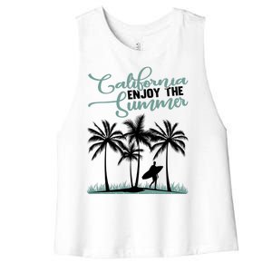 California Enjoy The Summer Surf Women's Racerback Cropped Tank