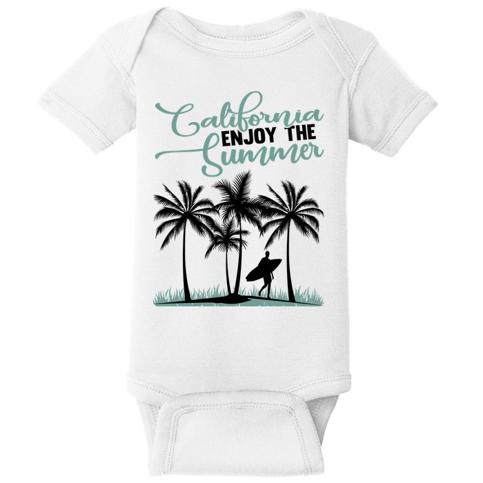California Enjoy The Summer Surf Baby Bodysuit