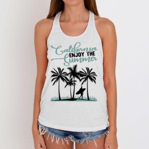 California Enjoy The Summer Surf Women's Knotted Racerback Tank