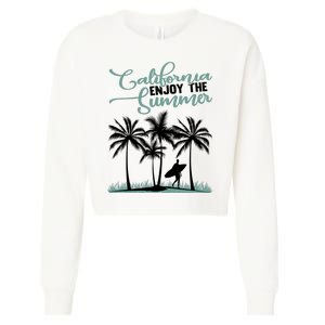 California Enjoy The Summer Surf Cropped Pullover Crew