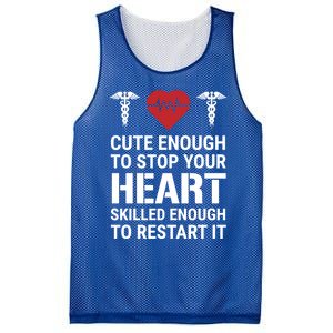 Cute Enough To Stop Your Heart Skilled Medical Doctor Nurse Great Gift Mesh Reversible Basketball Jersey Tank