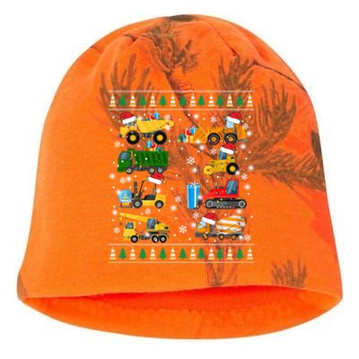 Construction Excavator Truck Santa Ugly Sweater Christmas Funny Gift Kati - Camo Knit Beanie