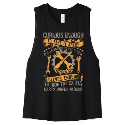 Curious Enough To Take It Apart Clever Enough To Hide Women's Racerback Cropped Tank