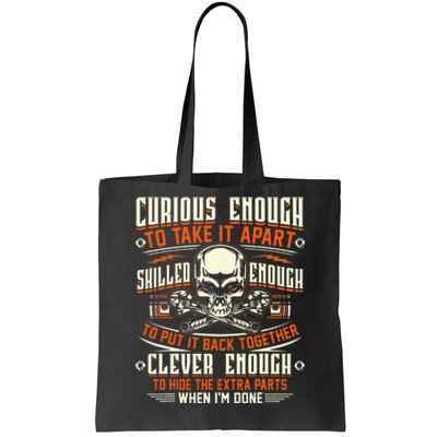 Curious Enough To Take It Apart Mechanic Tote Bag