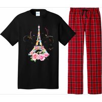 Colorful Eiffel Tower Of Paris In France Parisian Rose Pajama Set