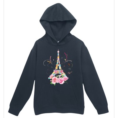 Colorful Eiffel Tower Of Paris In France Parisian Rose Urban Pullover Hoodie