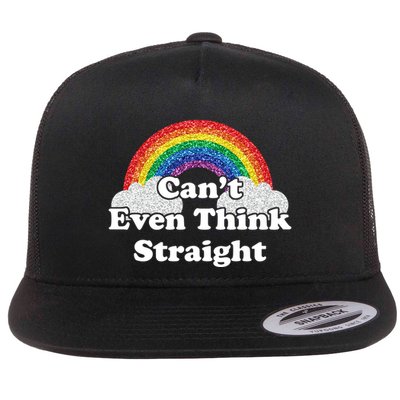 Cant Even Think Straight Rainbow LGBTQ Flatbill Hat