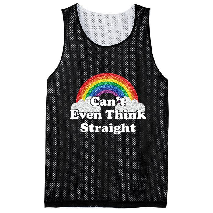 Cant Even Think Straight Rainbow LGBTQ Mesh Reversible Basketball Jersey Tank