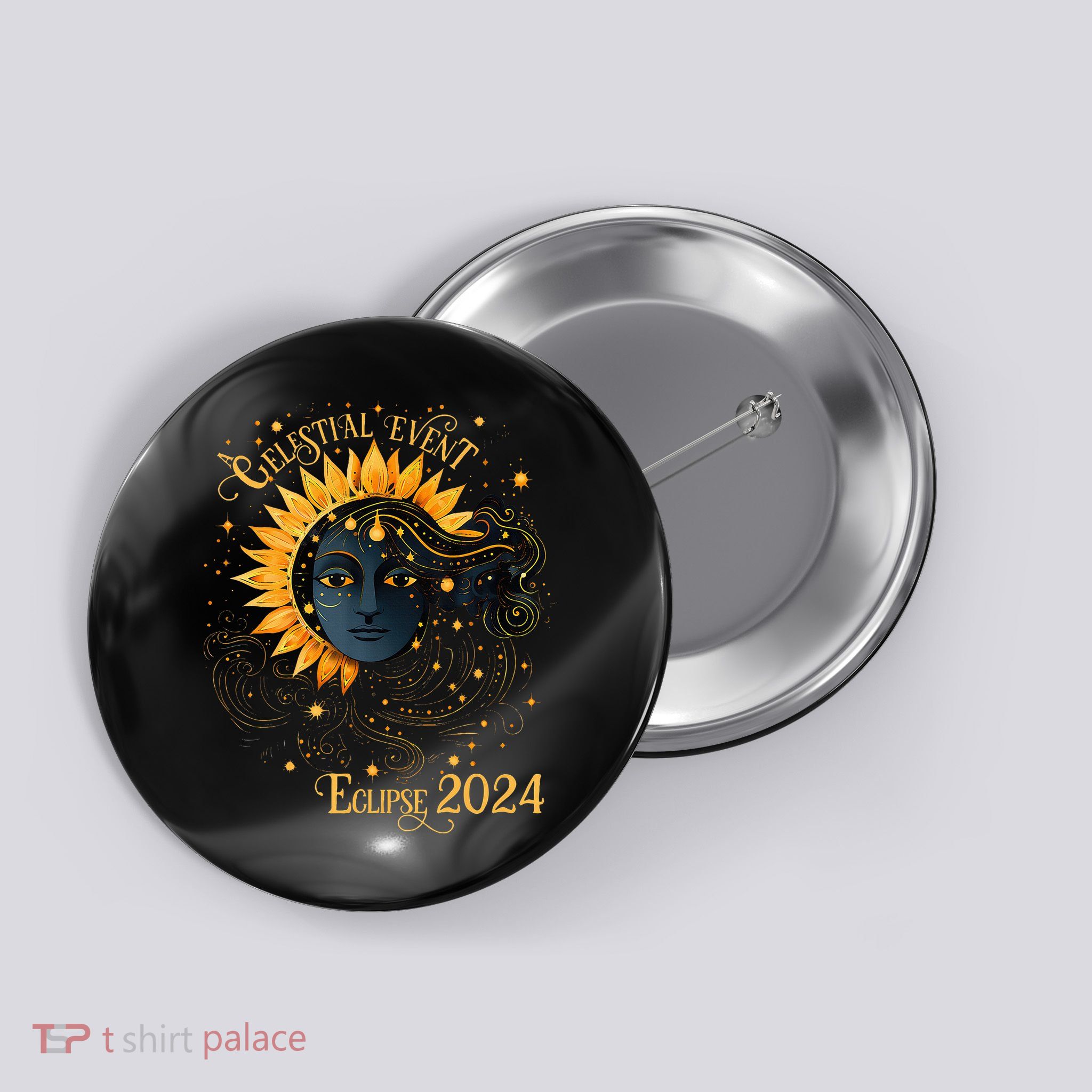 Celestial Event Total Solar Eclipse Button