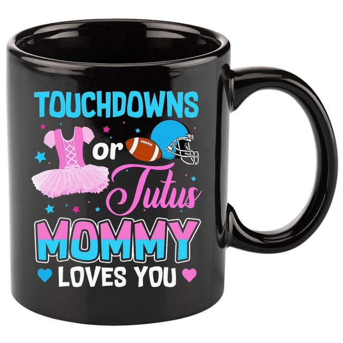 Cute Ethnic Touchdown or Tutu Mommy Loves You 11oz C Handle Ceramic Mug