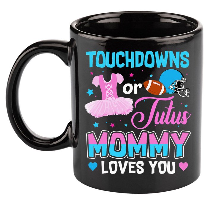 Cute Ethnic Touchdown or Tutu Mommy Loves You 11oz C Handle Ceramic Mug