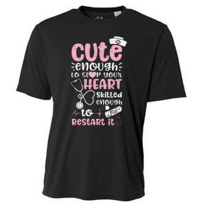 Cute Enough To Stop Your Heart Skilled Enough To Restart It Cooling Performance Crew T-Shirt