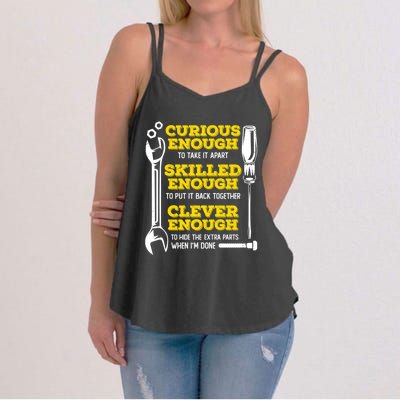 Curious Enough To Take It Apart Design Car Mechanic Gift Women's Strappy Tank