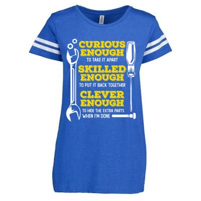 Curious Enough To Take It Apart Design Car Mechanic Gift Enza Ladies Jersey Football T-Shirt