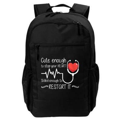 Cute Enough To Stop Your Heart Skilled Enough To Restart It Zip Hoodie Backpack