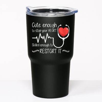 Cute Enough To Stop Your Heart Skilled Enough To Restart It Zip Hoodie Tumbler