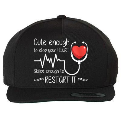 Cute Enough To Stop Your Heart Skilled Enough To Restart It Zip Hoodie Wool Snapback Cap