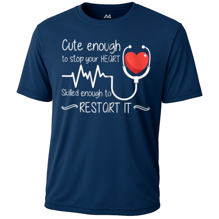 Cute Enough To Stop Your Heart Skilled Enough To Restart It Zip Hoodie Performance Shirt