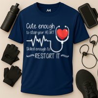 Cute Enough To Stop Your Heart Skilled Enough To Restart It Zip Hoodie Performance Shirt