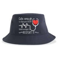 Cute Enough To Stop Your Heart Skilled Enough To Restart It Zip Hoodie Sustainable Bucket Hat