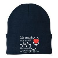 Cute Enough To Stop Your Heart Skilled Enough To Restart It Zip Hoodie Beanie