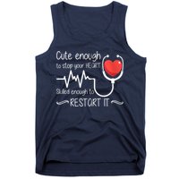 Cute Enough To Stop Your Heart Skilled Enough To Restart It Zip Hoodie Tank Top