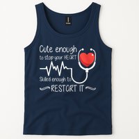 Cute Enough To Stop Your Heart Skilled Enough To Restart It Zip Hoodie Tank Top