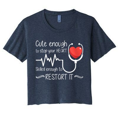 Cute Enough To Stop Your Heart Skilled Enough To Restart It Zip Hoodie Crop Top