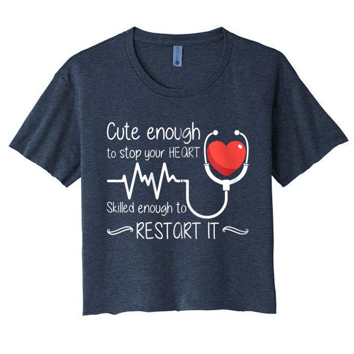 Cute Enough To Stop Your Heart Skilled Enough To Restart It Zip Hoodie Crop Top